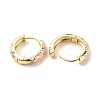 Flower Enamel Hoop Earrings EJEW-G290-03G-F-2