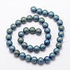 Electroplate Non-magnetic Synthetic Hematite Beads Strands G-R363-6mm-06-2