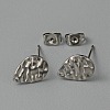 304 Stainless Steel Textured Geometric Stud Earring Findings with Hole STAS-WH0027-54J-1