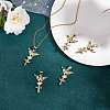 5Pcs Brass Micro Pave Clear Cubic Zirconia Pendants ZIRC-SZ0003-21-4