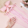 Polyester Bowknot Wooden Hairpin Hair Clip Hanging Holder Storage Organizer AJEW-WH0596-837-3