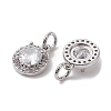 Brass Micro Pave Clear Cubic Zirconia Charms KK-K360-16P-2