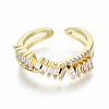 Brass Micro Pave Clear Cubic Zirconia Cuff Rings RJEW-S045-041G-NR-3