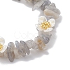 Natural Labradorite Beaded Stretch Bracelets for Women BJEW-JB12315-03-4