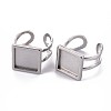 Tarnish Resistant 201 Stainless Steel Cuff Pad Ring Settings STAS-S080-041B-P-5