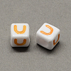 Large Hole Colorful Acrylic Letter European Beads SACR-Q104-02U-2