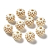 Wood Laser Engraved Tartan Beads WOOD-I011-01A-01-2