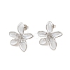 Brass Micro Pave Cubic Zirconia Stud Earring Findings CU-CBAA5EE-04P-03-1