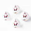 Painted Natural Wood Beads WOOD-N006-189-2