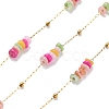 Shell & 304 Stainless Steel Oval Beads Link Chains CHS-K021-09G-03-1