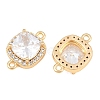 Brass Micro Pave Clear Cubic Zirconia Connector Charms CU-CBA7BFE-01A-G-3