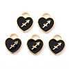 Light Gold Plated Alloy Enamel Pendants ENAM-R136-30-24-1