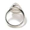 Natural Quartz Crystal Teardrop Adjustable Rings RJEW-K371-08S-17-4