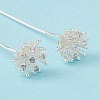Brass Micro Pave Clear Cubic Zirconia Flower Head Pins KK-G413-01S-5