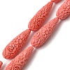 Synthetic Coral Carved Beads Strands CORA-C003-09A-03-2