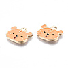 Light Gold Plated Alloy Enamel Pendants X-ENAM-T009-83B-RS-3