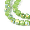 AB Color Plated Opaque Glass Rondelle Beads Strands EGLA-T029-4mm-09K-3