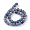 Dyed & Heated Natural Blue Aventurine Round Bead Strands G-M248-8mm-01-3