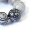 Natural Black Silk Stone/Netstone Round Bead Strands G-E334-4mm-05-4