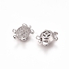 Brass Micro Pave Clear Cubic Zirconia Beads X-ZIRC-I038-25P-2