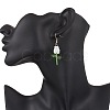 Stainless Steel Glass Flower Dangle Earrings EJEW-MZ00574-05-3
