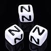 Acrylic Horizontal Hole Letter Beads PL37C9129-N-1
