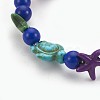 Synthetic Turquoise(Dyed) Beads Kids Stretch Bracelets BJEW-JB03889-3
