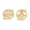 Brass Micro Pave Clear Cubic Zirconia Connector Charms CU-CBA908F-04G-01-2