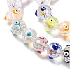 Transparent Evil Eye Glass Beads Strands LAMP-K037-04A-3