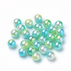 Rainbow Acrylic Imitation Pearl Beads OACR-R065-10mm-03-1