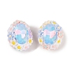 Handmade Luminous Polymer Clay Rhinestone Beads CLAY-H003-05F-2