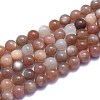 Natural Sunstone Beads Strands G-K310-C08-8mm-1