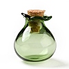 Lucky Bag Shape Glass Cork Bottles Ornament AJEW-A039-02G-1