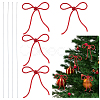 Christmas Glass Rhinestone Synthetic Rubber Bowknot Party Decoration HJEW-NB00230-1