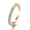 Adjustable Brass Micro Pave Clear Cubic Zirconia Cuff Rings X-ZIRC-Z002-11G-1