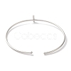 Rack Plating Brass Micro Pave Clear Cubic Zirconia Letter Open Cuff Bangles BJEW-A018-01P-I-3