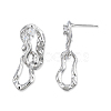 Clear Cubic Zirconia Interlocking Twist Oval Dangle Stud Earrings EJEW-N012-50P-3