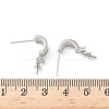 Brass Pave Clear Cubic Zirconia Stud Earring Findings KK-D369-08P-3