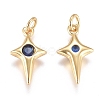 Brass Micro Pave Cubic Zirconia Charms ZIRC-G168-53G-3