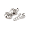 Rhodium Plated 925 Sterling Silver Box Clasps STER-G038-17P-2