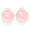 Golden Plated Alloy Enamel Charms ENAM-S118-07V-1