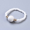 Natural Howlite Stretch Rings RJEW-JR00255-10-1