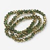 Electroplate Transparent Glass Beads Strands EGLA-A034-T8mm-O08-2