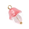 Mushroom Transparent Glass Pendants PALLOY-JF03654-01-4