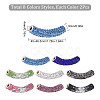 16Pcs 8 Style Brass Rhinestone & Polymer Clay Rhinestone Curved Tube Beads RB-SC0001-07-2