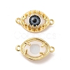 Evil Eye Resin Brass Connector Charms RESI-E026-01G-M-2