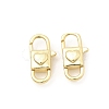 Heart Brass Lobster Claw Clasps KK-Z147-12G-1
