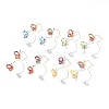 Glass Beaded Butterfly Cuff Earrings with Acrylic Pearl EJEW-JE04828-1