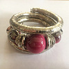 Alloy & Iron & Resin Round Beaded Bangles for Women FS-WG7222A-05-1