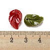 Synthetic Coral Dyed Leaf Charms CORA-Q034-02-3